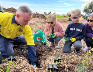 Kids getting involved in tree planting