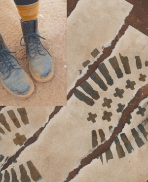 Creating Pigments from clay - Boots on dirt painting