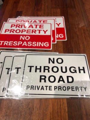 signage to close roads